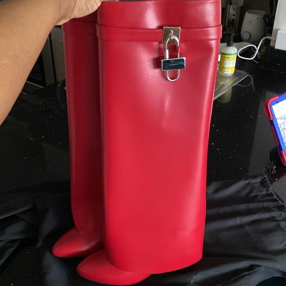 Red Givenchy Shark Boots - Picture 4 of 7